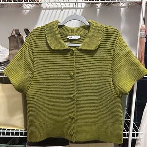Green Short Sleeve Sweater